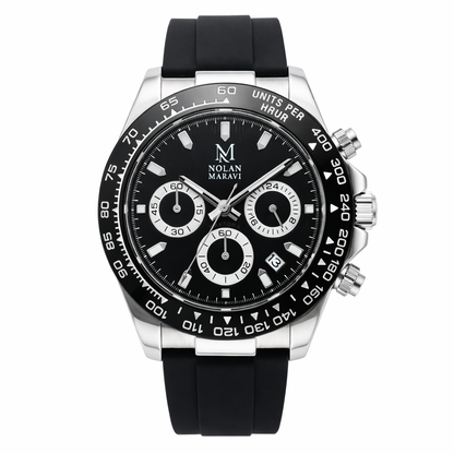 Nolan Maravi Chronographe 40 mm bracelet Silicone noir