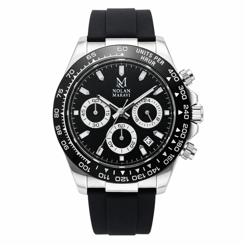 Nolan Maravi Chronographe 40 mm bracelet Silicone noir