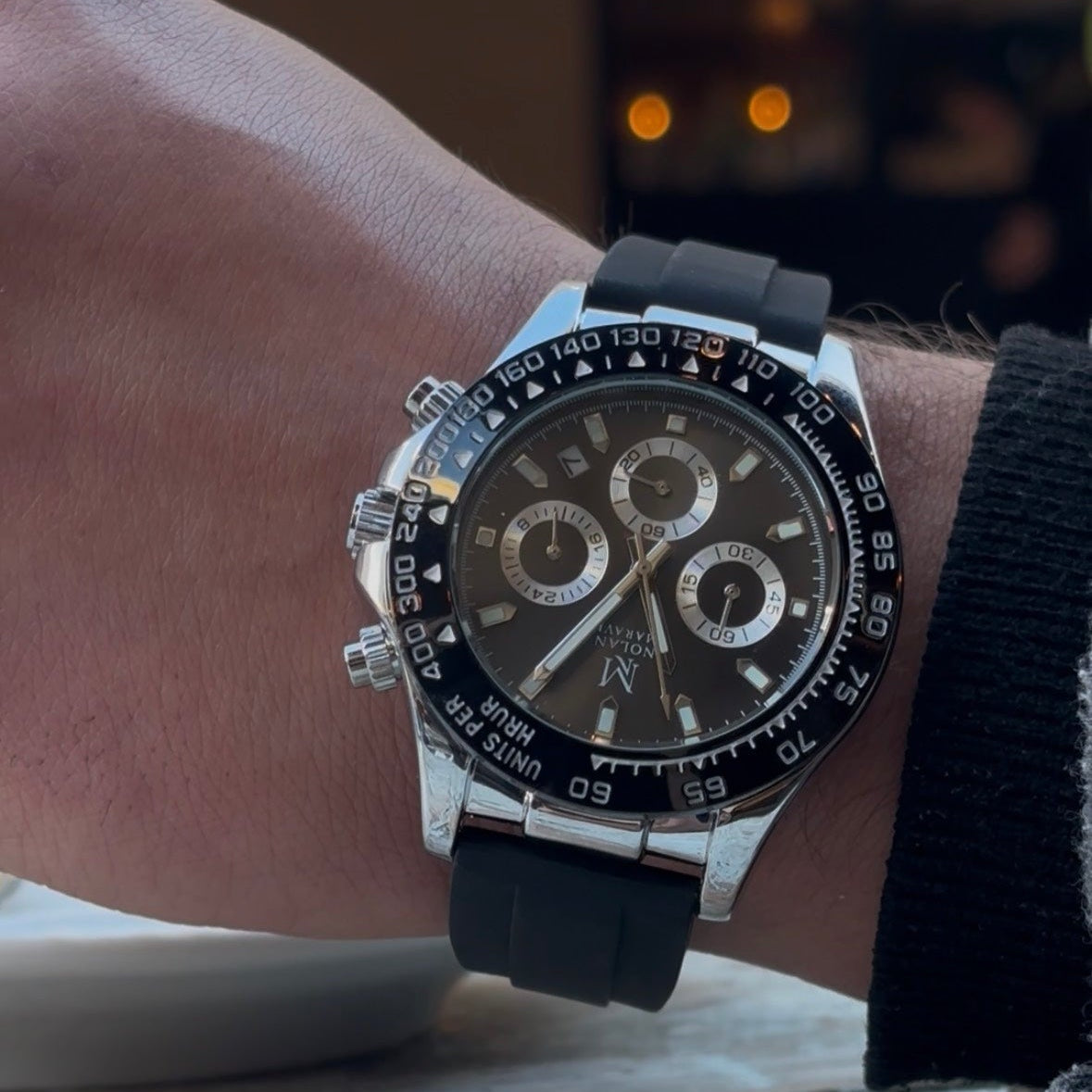 Nolan Maravi Chronographe 40 mm bracelet Silicone noir